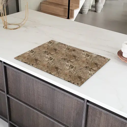 Beige - Graniet - Ruw Inductie beschermer vinyl 3mm klein 276 -sfeer8
