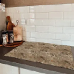 Beige - Graniet - Ruw Inductie beschermer vinyl 3mm klein 276 -sfeer3