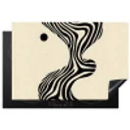 Beige - Lijnen - Golvend -  Abstract Inductie beschermer vinyl 3mm klein -3d