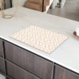 Beige - Zigzag - Patroon Inductie beschermer vinyl 3mm klein 276 -sfeer8