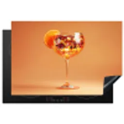 Drank - Oranje - Glitter - Disco Inductie beschermer vinyl 3mm klein -3d