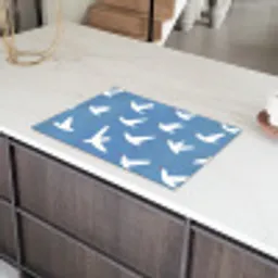 Vogels - Wit - Patroon Inductie beschermer vinyl 3mm klein -sfeer8