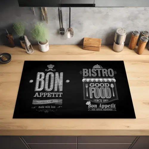 Bistro's Zwarte Bord Inductie beschermer vinyl 3mm klein -sfeer5