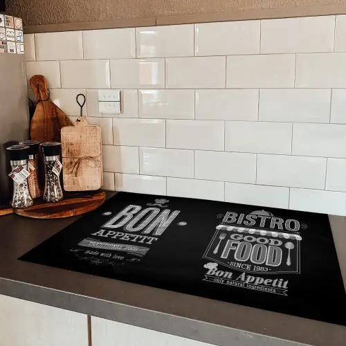 Bistro's Zwarte Bord Inductie beschermer vinyl 3mm klein -sfeer3