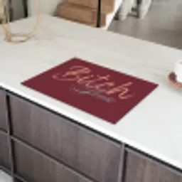 Bitch please - Rood - Blauw Inductie beschermer vinyl 3mm klein -sfeer8
