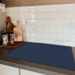 Zwart - Blauw - Patroon - Strepen Inductie beschermer vinyl 3mm klein 276 -sfeer3