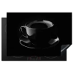 Zwart - Koffie - Kopje Inductie beschermer vinyl 3mm klein -3d