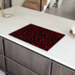 Zwart - Harten - Rood Inductie beschermer vinyl 3mm klein 276 -sfeer8