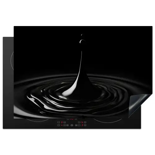 Zwart - Water - Druppel Inductie beschermer vinyl 3mm klein -3d