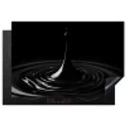 Zwart - Water - Druppel Inductie beschermer vinyl 3mm klein -3d