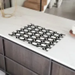 Zwart - Wit - Geometrisch - Patroon Inductie beschermer vinyl 3mm klein 276 -sfeer8