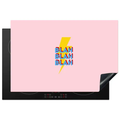 Blah - Bliksem - Roze Inductie beschermer vinyl 3mm klein -3d