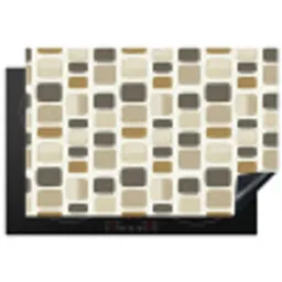 Blokken - Vintage - Grijs Inductie beschermer vinyl 3mm klein 276 -3d