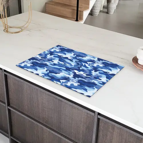 Blauw - Camouflage - Golvend Inductie beschermer vinyl 3mm klein 276 -sfeer8