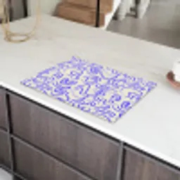 Blauw - Patroon - Abstract - Beige Inductie beschermer vinyl 3mm klein 276 -sfeer8