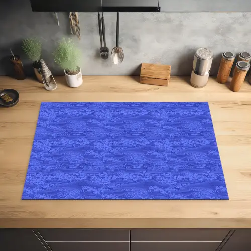 Blauw - Patroon - Heuvels - Bloemen Inductie beschermer vinyl 3mm klein 276 -sfeer5