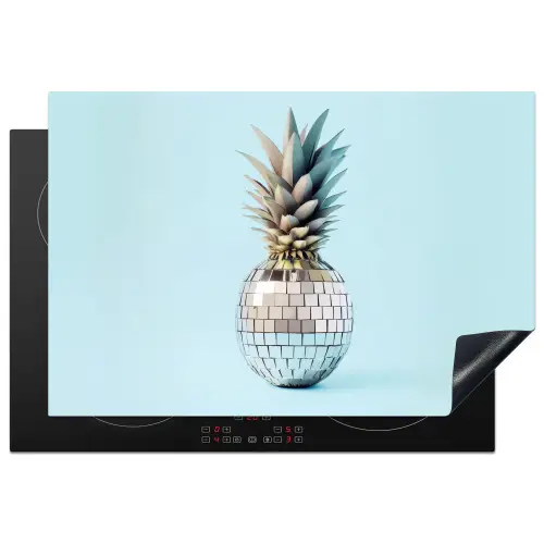 Blauw - Ananas - Disco - Discobal Inductie beschermer vinyl 3mm klein -3d