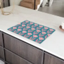 Blauw - Retro - Patroon - Hartjes Inductie beschermer vinyl 3mm klein 276 -sfeer8