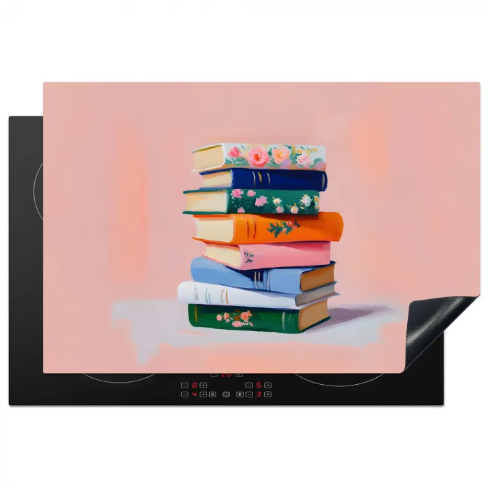Boeken - Stapel - Kleurrijk Inductie beschermer vinyl 3mm klein -3d