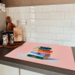 Boeken - Stapel - Kleurrijk Inductie beschermer vinyl 3mm klein -sfeer3