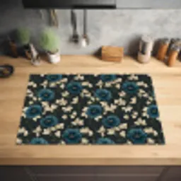 Botanisch - Bloemen - Blauw Inductie beschermer vinyl 3mm klein 276 -sfeer5
