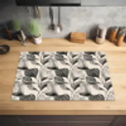 Botanisch - Bladeren - Zwart Inductie beschermer vinyl 3mm klein 276 -sfeer5