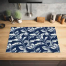 Botanisch - Patroon - Blauw Inductie beschermer vinyl 3mm klein 276 -sfeer5