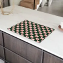 Vlechtpatroon - Groen - Roze - Geometrisch Inductie beschermer vinyl 3mm klein 276 -sfeer8