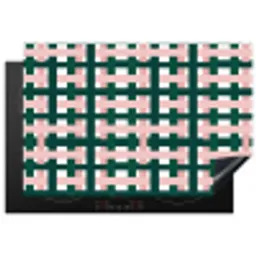 Vlechtpatroon - Groen - Roze - Grafisch Inductie beschermer vinyl 3mm klein 276 -3d