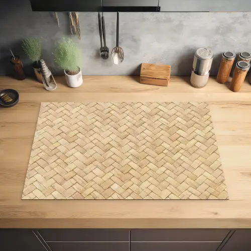 Gevlochten Natuur Inductie beschermer vinyl 3mm klein -sfeer5