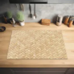 Gevlochten Natuur Inductie beschermer vinyl 3mm klein -sfeer5