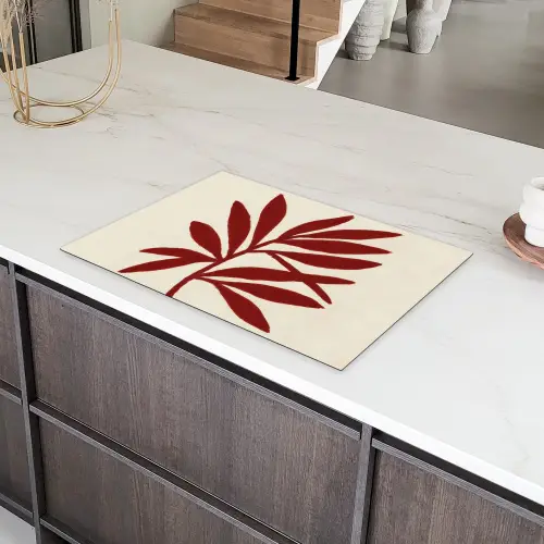 Tak - Bladeren - Rood Inductie beschermer vinyl 3mm klein -sfeer8