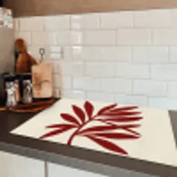 Tak - Bladeren - Rood Inductie beschermer vinyl 3mm klein -sfeer3