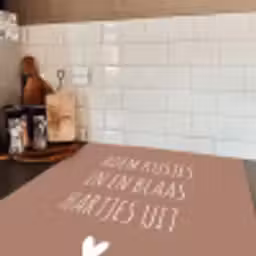 Adem kusjes in en blaas hartjes uit - Quotes - Spreuken Inductie beschermer vinyl 3mm middel -sfeer3