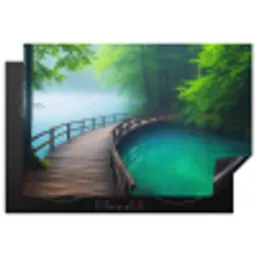 Brug - Water - Rivier - Bos Inductie beschermer vinyl 3mm klein -3d