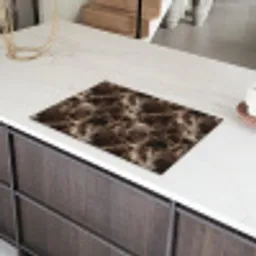 Bruin - Goud - Marmer Inductie beschermer vinyl 3mm klein 276 -sfeer8
