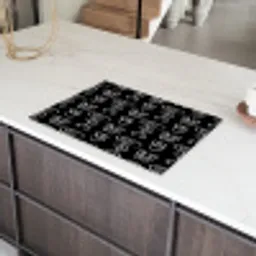 Penseel - Bogen - Lijnen - Wit Inductie beschermer vinyl 3mm klein 276 -sfeer8
