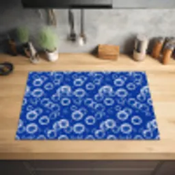 Bubbels - Patroon - Blauw Inductie beschermer vinyl 3mm klein -sfeer5