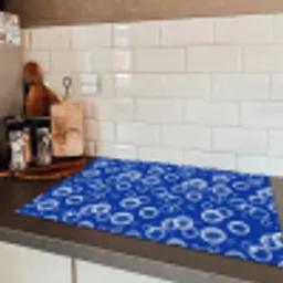 Bubbels - Patroon - Blauw Inductie beschermer vinyl 3mm klein -sfeer3