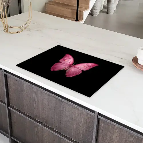 Vlinder - roze - Elegant Inductie beschermer vinyl 3mm klein -sfeer8