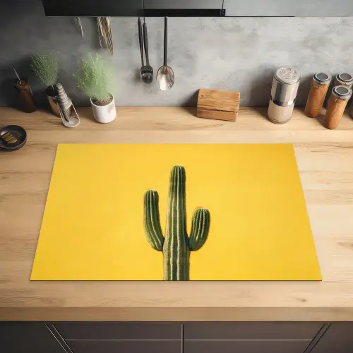 Cactus - Groen - Minimalistisch Inductie beschermer vinyl 3mm klein -sfeer5