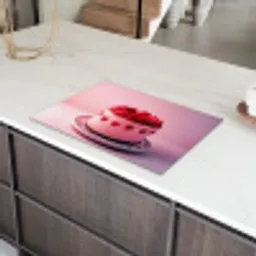 Taart - Hart - Roze Inductie beschermer vinyl 3mm klein -sfeer8