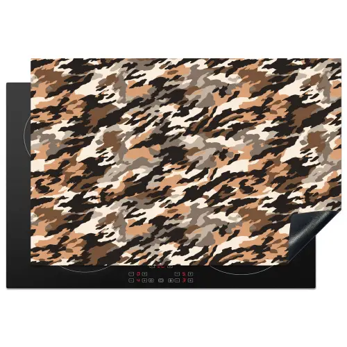 Camouflage - Patroon - Beige - Bruin Inductie beschermer vinyl 3mm klein 276 -3d