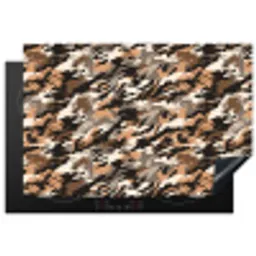 Camouflage - Patroon - Beige - Bruin Inductie beschermer vinyl 3mm klein 276 -3d