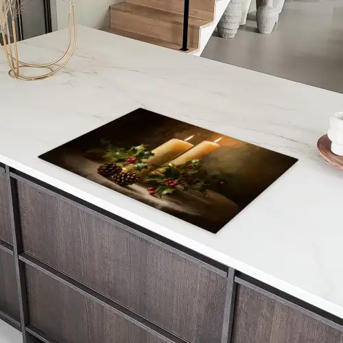 Kaarslicht - Kerst - Veelkleurig Inductie beschermer vinyl 3mm klein -sfeer8