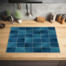 Keramiek - Structuur - Tegel - Blauw Inductie beschermer vinyl 3mm klein 276 -sfeer5