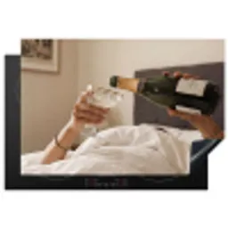 Champagne - Bed - Bubbels Inductie beschermer vinyl 3mm klein -3d