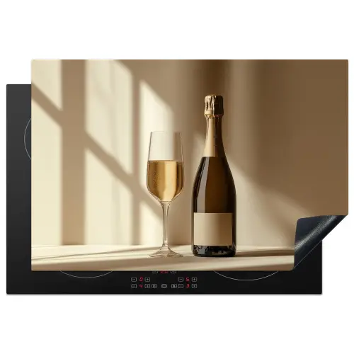 Champagne - Beige - Schaduw - Bubbels Inductie beschermer vinyl 3mm klein -3d