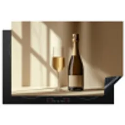 Champagne - Beige - Schaduw - Bubbels Inductie beschermer vinyl 3mm klein -3d