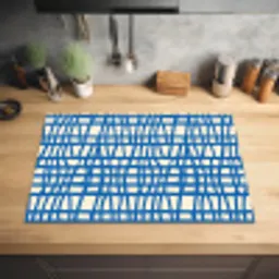Ruitpatroon - Blauw - Crème Inductie beschermer vinyl 3mm klein 276 -sfeer5